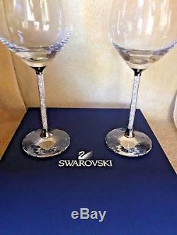 Crystalline Red White Wine Glasses Swarovski Set Of 2 Glasses #1095948