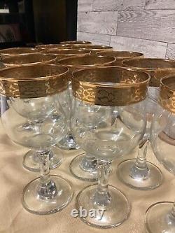 Culver Gold Trim Wine Glasses Set Of 12
