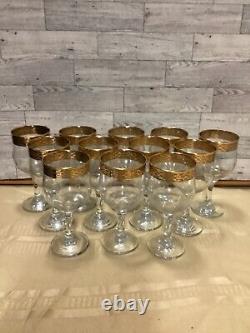 Culver Gold Trim Wine Glasses Set Of 12