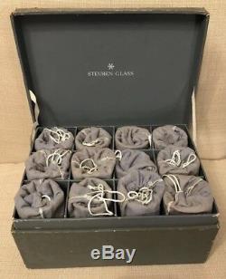 Custom Set Of 12 Steuben Etched Wine Glasses/stemware Ca 1930s Original Box