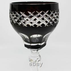 Cut to Clear Onyx Wine Glasses with Cut Bases and Stems Set of 5