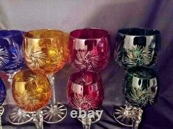 Czech bohemia crystalite Glasses set-6x liquer, 6x wine multicolor