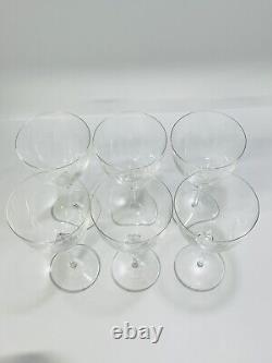 DAUM BOLERO France SIGNED CRYSTAL SET OF 6 WHITE WINE GLASSES
