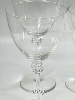 DAUM BOLERO France SIGNED CRYSTAL SET OF 6 WHITE WINE GLASSES
