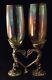 DRAGON Champagne Glass SET OF 2 Fellowship Foundry PEWTER Clear Glass FANTASY