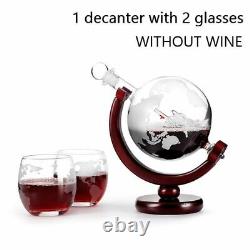 Decanter Globe Wine Glass Set Sailboat Skull Inside Crystal Whisky Carafe Vodka