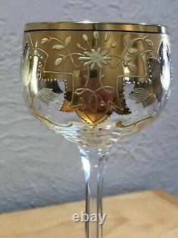 Decorative Gold Embossed Wine Goblets. Set of 12. Vintage