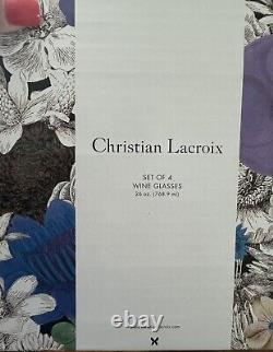 Designer Christian Lacroix Wine Glasses 4ct