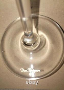 Dom Perignon Crystal Champagne Cocktail Wine Glasses Golden Shield Logo Set of 6