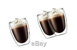 Double Wall Beverage Coffee Wine Glasses Cup Set of 4 (12 oz) 12 oz