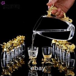 Drinkware Set Luxury Crystal Glass 12 Zodiac Shot Glasses with Jug & Box
