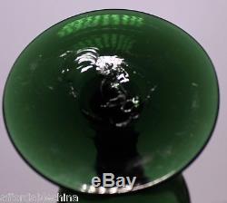 Early 19th Century Wine Glasses Glass Set of 5 Green Wine Goblets Stems