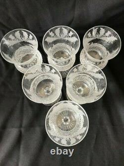 Edinburgh Crystal Thistle Design Set of 6 Wine Glasses