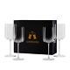 Elegant Crystal Straight Edge Design Set of 4 Wine Glasses