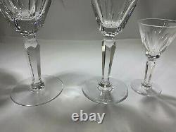 Elegant Waterford Sheila Crystal Set for Eight (24) Water Goblets, Wine & Cordial