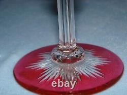 Elegant cranberry cut to clear stemware Set of 12 wines Sandwich Glass USA FIRM$