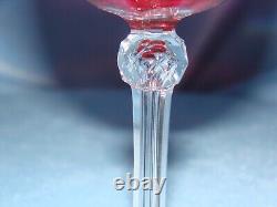 Elegant cranberry cut to clear stemware Set of 12 wines Sandwich Glass USA FIRM$