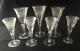 English or European Hollow Engraved Pedestal Stems Wine Glasses c1740 Set of 7