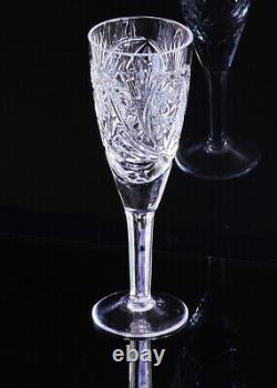 Exquisite Vintage Crystal Champagne Glasses, Wine, set of 6-7tall. Excellent Condt