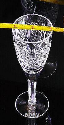 Exquisite Vintage Crystal Champagne Glasses, Wine, set of 6-7tall. Excellent Condt