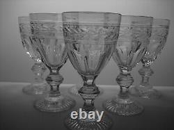 Extremely Rare Set Of 6 Baccarat Crystal Jonzac Red Wine Goblets / Glasses