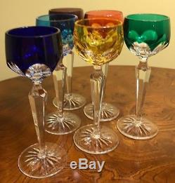 FABERGE Set of 6 Colored Lausanne Wine Liqueur Glasses with the original box