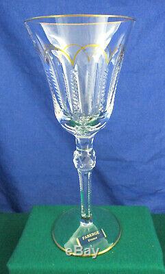 Faberge Atelier Crystal Collection'Operetta' Wine Glass, Set of 6, NIB, France