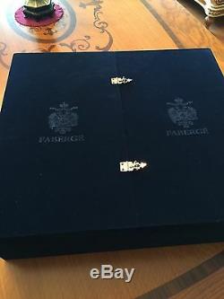 Faberge Czar Imperial Wine Glass Goblet Set Of 4 Cased Crystal, Signed