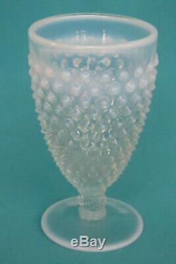 Fenton Hobnail Opalescent White Set of 6 Water Wine Goblets Cups 945B