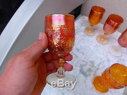 Fenton Marigold Wine & Roses Cider 7 Piece Set No Damage