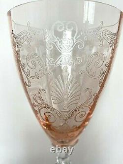 Fostoria Pink Versailles set of four (4) 8 1/4 Water / Wine Goblets
