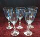 Fostoria WILMA Azure Blue Large Claret Wine Glasses -Set/5 Goblets Optic