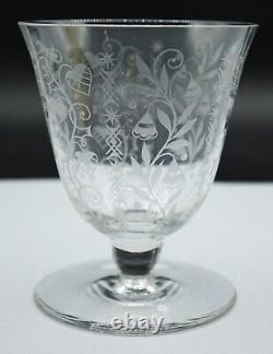 French Baccarat Crystal Argentina Pattern Wine Glasses Set of Six (6)