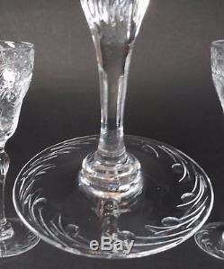 GORGEOUS Thomas Webb Cut Floral Crystal Wine Glasses Stems Set of 4