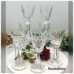 Galaway Crystal Clifden Red Wine Glasses Cut Blown Glass Viintage set of 7