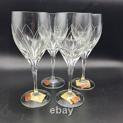 Gorham Crystal Borealis cut set (4) wine glasses 8 full lead new vintage