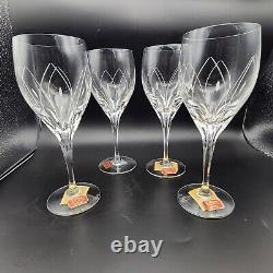 Gorham Crystal Borealis cut set (4) wine glasses 8 full lead new vintage