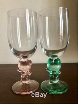 Hello Kitty & Kerokeroppi 1993 wine glass set glass made in Japan Sanrio F/S