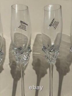 ION TAMAIAN Art Glass Champagne Flutes Wine Set/5 Hand Blown Signed New 12 5/8