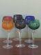Imperlux/Lausitzer Set Of 6 Wine Glasses 7.75 Cut To Clear Crystal Bohemian