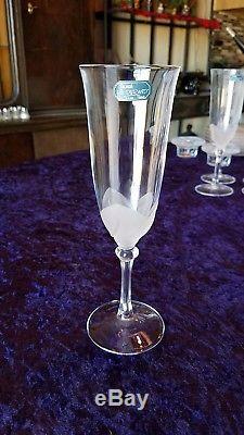 JG Durand Crystal set lot glasses, plates, wine glasses, serving platter