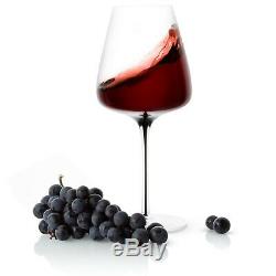 JoyJolt Black Swan Red Wine Glasses, Set of Four 26.8 Oz