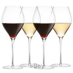 JoyJolt Layla Extra Large Wine Glasses, 30.7 Oz Set of 4 Lead-Free Crystal Glass