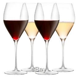 JoyJolt Layla Wine Glasses, 23.6 oz Set of 4 Lead-Free Crystal Tall Wine Glasses