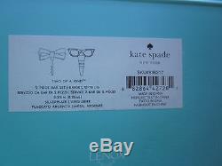 KATE SPADE BAR SET WINE PULL BOTTLE OPENER goreski glasses silver bow beau