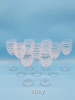 Kate Spade New York Charlotte Street White Swirl Crystal Wine Glasses Set of 9