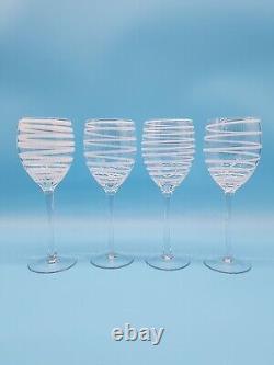 Kate Spade New York Charlotte Street White Swirl Crystal Wine Glasses Set of 9