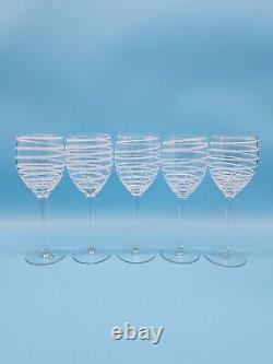 Kate Spade New York Charlotte Street White Swirl Crystal Wine Glasses Set of 9