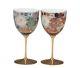 Kutani Wine Glass cup Porcelain Japanese bowl HANAZUME (set of 2)