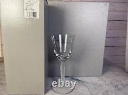 Lalique Crystal Louvre Pattern Set of 6 Wine Glasses 7 1/4 High with Boxes